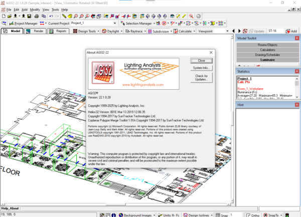 AGI32 22.1.0.28 update 2024 Lighting Analysts - Illuminating Engineering Software - Image 2