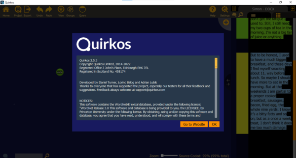 Quirkos 2.5.3 Offline/Static lifetime activation - Image 2