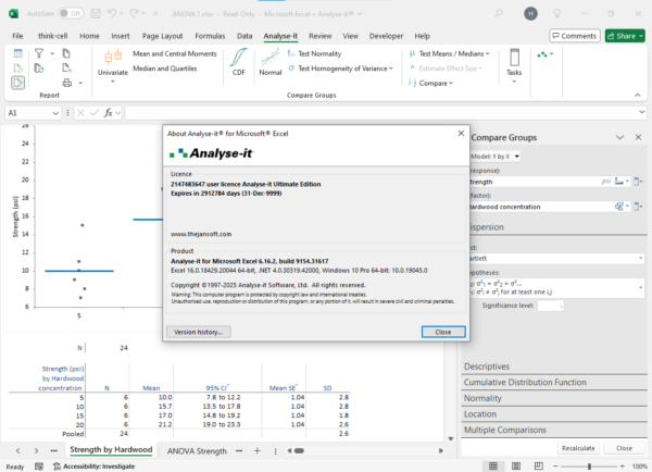 Analyse-it Ultimate  Edition 6.16.2 For Microsoft Excel 64bit - Image 4