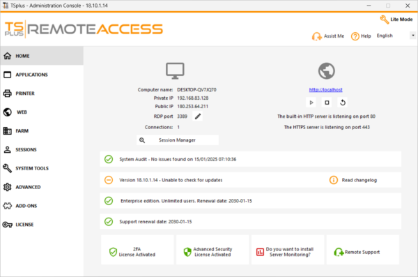 TSplus Enterprise Edition 18.10.1.14 - Unlimited users - Image 3
