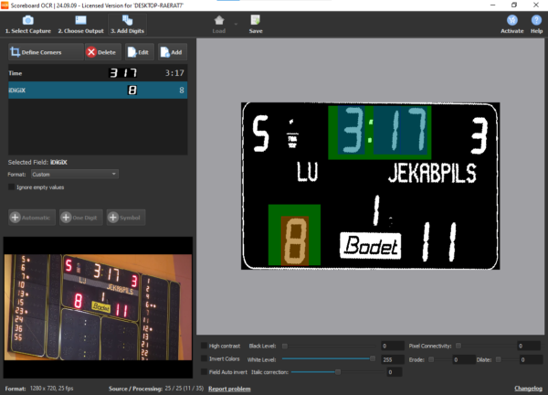 Scoreboard OCR 24.09.09 | Scoreboard OCR captures digits from physical scoreboards and sends them to graphics software, using a laptop with a camera. It's ideal for sports like basketball, hockey, and volleyball. - Image 2