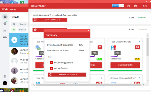 WADefender – Analyze & Level up your WhatsApp Accounts Sending Limits - Image 2